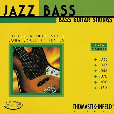 Thomastik-Infeld JF346 Jazz Flat Wound Nickel Roundcore Bass Strings - Medium (.33 - .136)