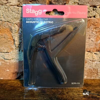 Stagg Curved Trigger Capo - Black for sale