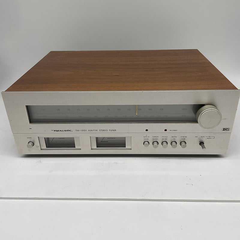 Realistic AM/FM Tuner TM-1001 Silverface Woodgrain VTG | Reverb