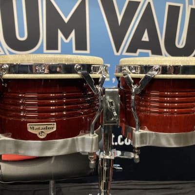 Frankie Banali's (Quiet Riot) M201-ABW LP Matador Wood Bongos, with Stand and Stenciled Case! - Almond Brown/Chrome image 20