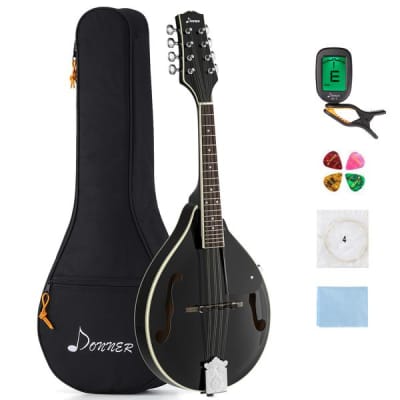 A Style Mandolin Black Mahogany A Style with Tuner String Gig Bag Full Set Bundle for sale