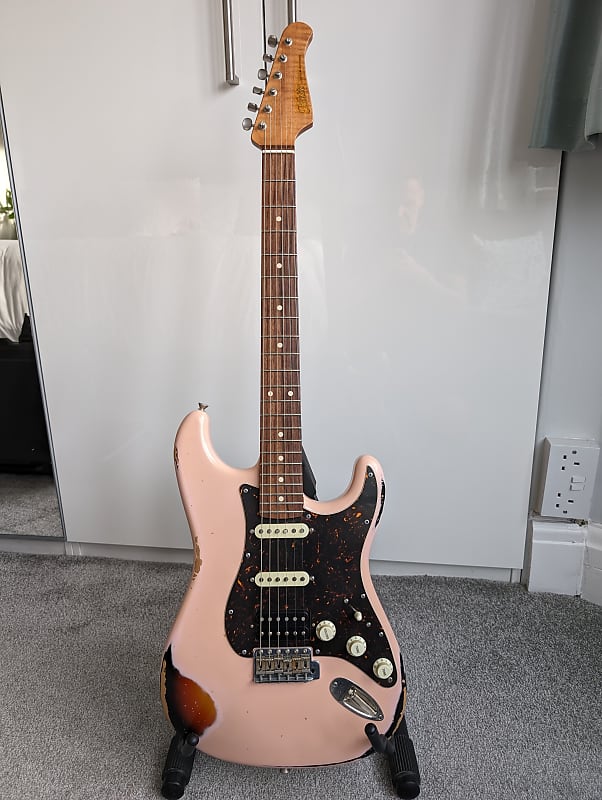 Xotic XSC-2 HSS - Shell Pink Over 3 Tone Burst- Heavy Aged
