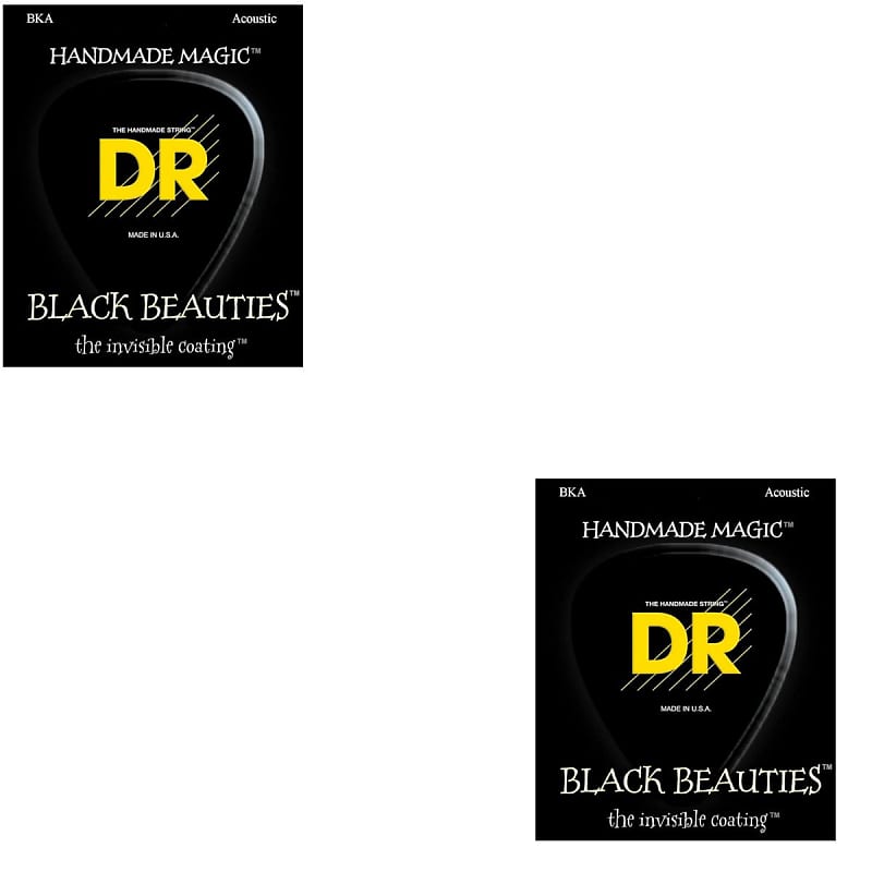 DR Guitar Strings Acoustic 2-Pack K3 Black Beauties Coated 11-50