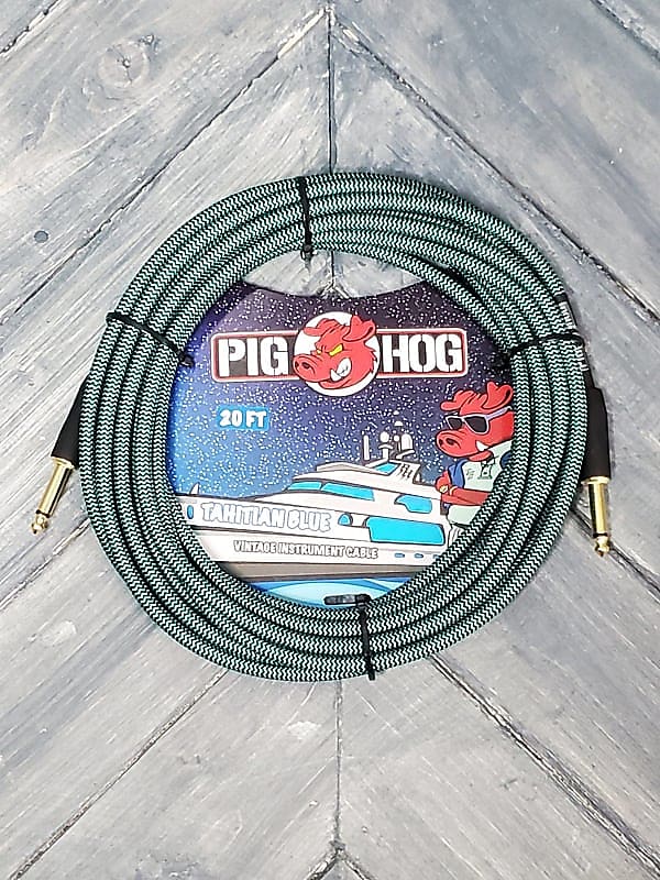 Pig Hog PCH20TAB 20-Foot 1/4-1/4 Straight Instrument Cable - Tahitian Blue image 1