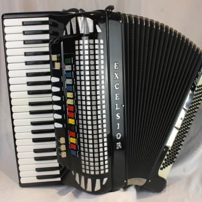 6563 - Black Excelsior Electronic Piano Accordion LMM 41 120 image 1