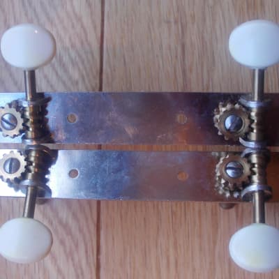 Kluson Vintage 1960s USA NOS 2-On-A-Plate Slotted or Solid Headstock Open Gear Tenor Guitar, Bass or Banjo Tuners. image 3