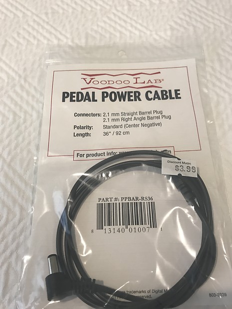 Voodoo Lab PPBAR-RS36 2.1mm Standard Polarity Straight to Right-Angle Pedal Power Cable - 36" image 1
