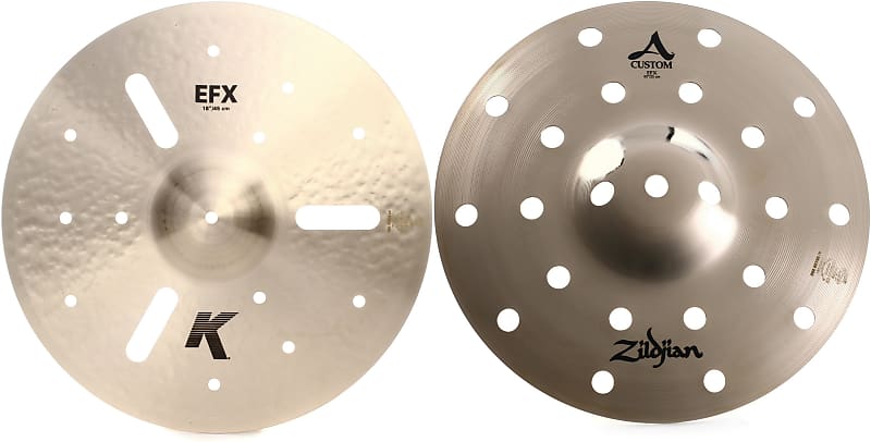 Zildjian 10 inch A Custom EFX Splash Cymbal Bundle with Zildjian 18 inch K Zildjian EFX Cymbal image 1