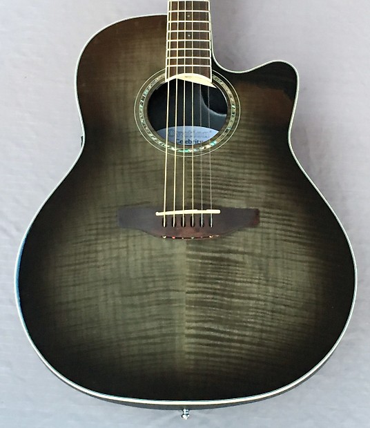 Ovation CS24P-TBBY Celebrity Standard Plus Acoustic/Electric Guitar Trans Black image 1