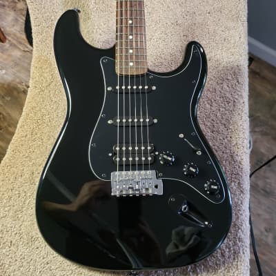 2008 Squire SSH Stratocaster, Black Fat Strat, Restored and Upgraded with Hardshell Case image 1
