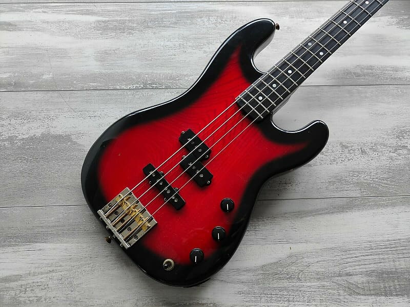 1983 ESP Navigator Japan Custom Order PJ Bass (Redburst) | Reverb