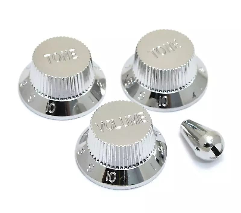 Complete Knob Set for Stratocaster Chrome | Reverb