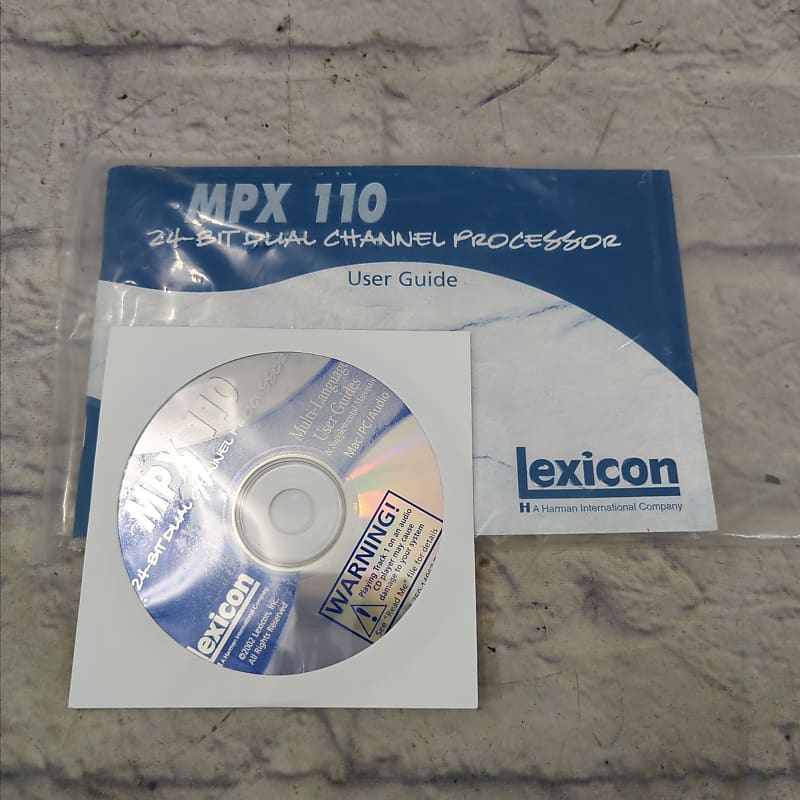 Lexicon MPX 110 Operation Manual Book and CD Reverb