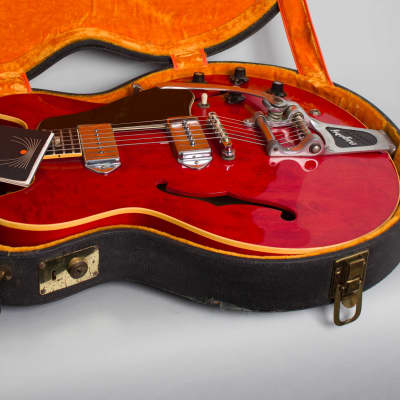 Gibson ES-330TDC Thinline Hollow Body Electric Guitar (1967), ser. #094709, original black hard shell case. image 15