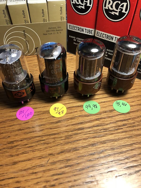 2 CBS 6SN7 GTB and 2 CBS 5692 Vacuum Tube - Tested - Strong and 