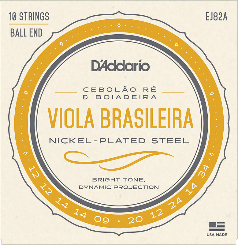 D'Addario EJ82A Viola Brasileira Set Cebolao Re and Boiadeira image 1