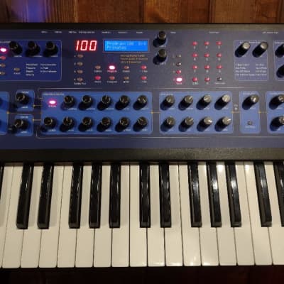 Dave Smith Instruments Poly Evolver PE 61-Key 4-Voice Polyphonic Synthesizer 2010 - 2013 - Blue with Wood Sides image 3