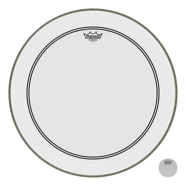 Remo Smooth White Powerstroke 3 Bass Drumhead w/ 2-1/2'' Impact Patch 24 in image 1