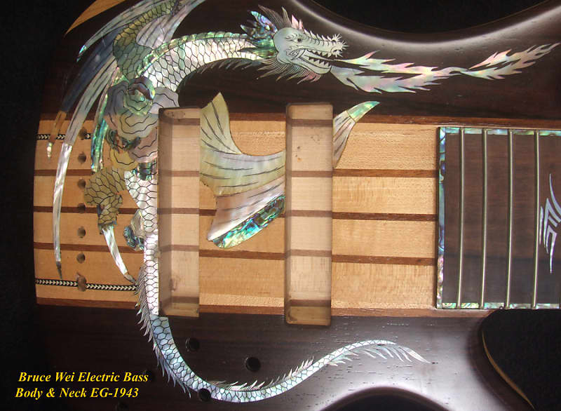 Bruce Wei 7 string Electric Bass Guitar Body & Neck with