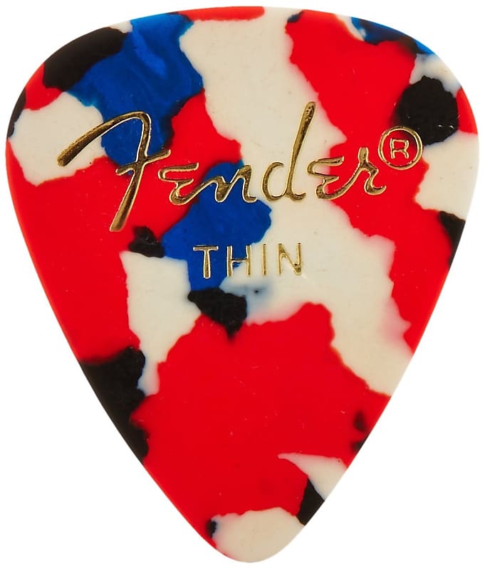 Fender 351 Classic Celluloid Guitar Picks - CONFETTI - THIN - 144-Pack (1 Gross) image 1