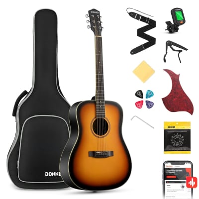 Acoustic Guitar Bundle Acoustic Guitar 41" Full Size Beginner | Reverb