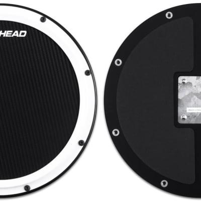 Ahead - AHSHP - 14" White/Black S-Hoop Marching Pad with Snare Sound (Black Carbon Fiber) image 2