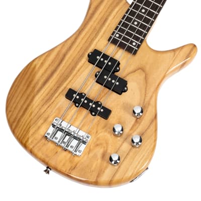 Glarry GIB Bass Guitar Full Size 4 String SS pickups w/ 20W Amplifier Burlywood image 3