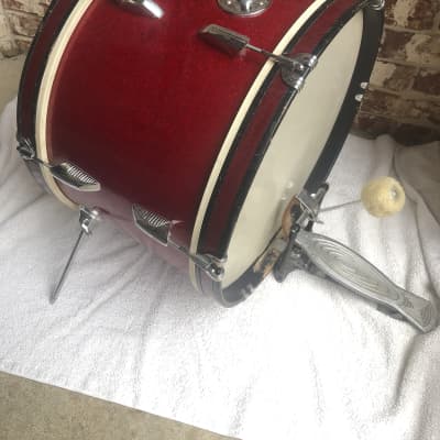 Beverley Birch 4-Piece Jazzset early 1960s Red Sparkle, New 12" heads, Beautiful Shells! image 4