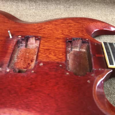 1962 Gibson Les Paul Standard SG Cherry Project Husk "Factory Renecked" 1960's image 11