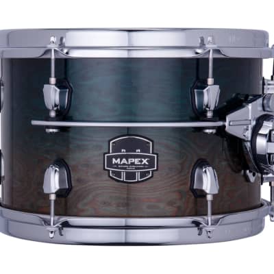 MAPEX SATURN EVOLUTION CLASSIC MAPLE 4-PIECE SHELL PACK - HALO MOUNTING SYSTEM - MAPLE AND WALNUT HYBRID SHELL - FINISH: Exotic Aegean Fade Lacquer (OE) HARDWARE: Chrome Hardware (C) image 5