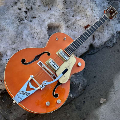 Gretsch G6120T-59 Vintage Select Edition '59 Chet Atkins Hollow Body w/Bigsby Vintage Orange Stain Lacquer image 4