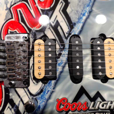Peavey HP Special Custom Coors Light Beer Edition Hartley Peavey Signature Series Floyd Rose 3 Pickup Humbucker Single Coil Whammy Tremolo Bar Tremelo Graphic Art Paint One-of-a-kind Electric Guitar image 6