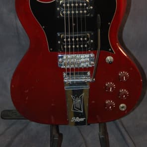 Vintage RARE Hoyer ROT2 SG Style German Guitar 1970's Burgandy Whammy Hardshell Case image 2