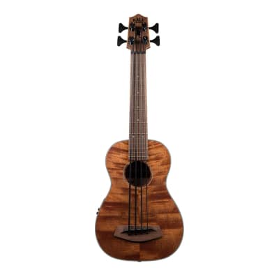 Kala Exotic Mahogany Acoustic-Electric U-Bass Ukulele Bass Fretted w/ Gig Bag for sale