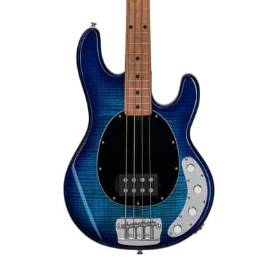 Sterling by Music Man Stingray 34 4-String Bass Guitar (Neptune Blue, Roasted Maple Fretboard) for sale