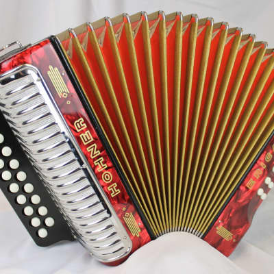 NEW Red Hohner Erica Diatonic Button Accordion GC MM 21 8 image 1