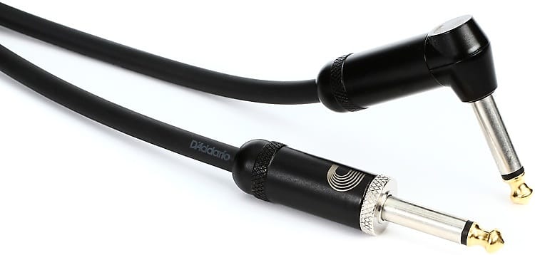 D'Addario PW-AMSGRA-15 American Stage Straight to Right Angle Instrument Cable - 15 foot image 1