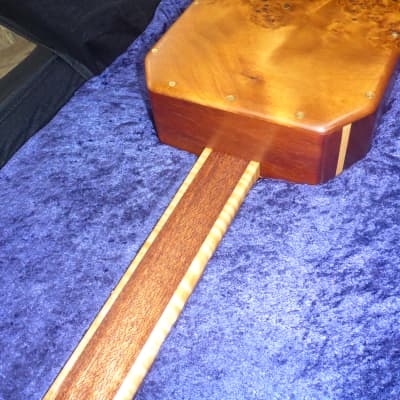 Guitars BHN Custom Made 3 String Lap Steel Electric Guitar w/Case - Torrefied Cotton Wood Burl image 12
