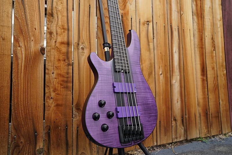 Schecter DIAMOND SERIES C-5 GT Satin Trans Purple Left Handed 5-String  Electric Bass Guitar (2022)