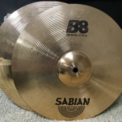 Sabian 14” B8 Hi Hat Top and B8 Pro Hi Hat Bottom cymbal pair Natural and brilliant finish image 6