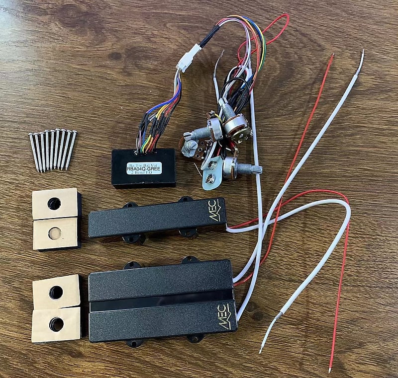 Mec Bass Guitar Pickups Set with Wiring Harness Preamp Kit Reverb
