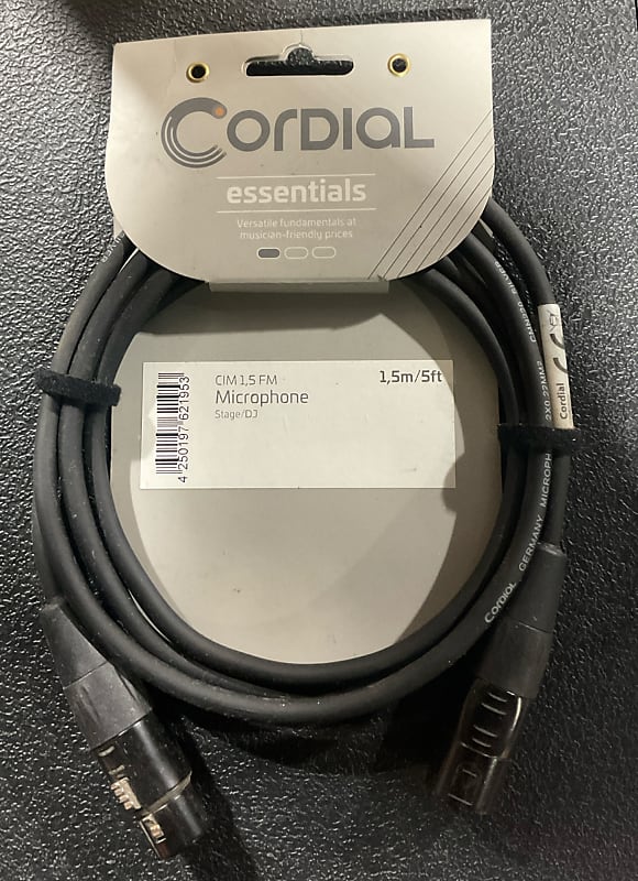 (MINT) Cordial CIM 1,5 FM Essentials' 5ft Microphone Cable 'Male XLR to Female XLR' image 1