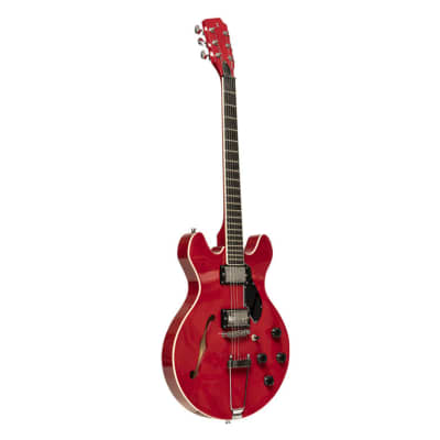 STAGG Electric Guitar Silveray Series 533 Model With Chambered Maple Body Red semi-hollow image 2