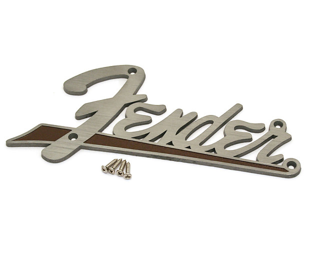 Fender 099-4092-000 Genuine '63 Flat Amplifier Logo Plate with Screws image 1