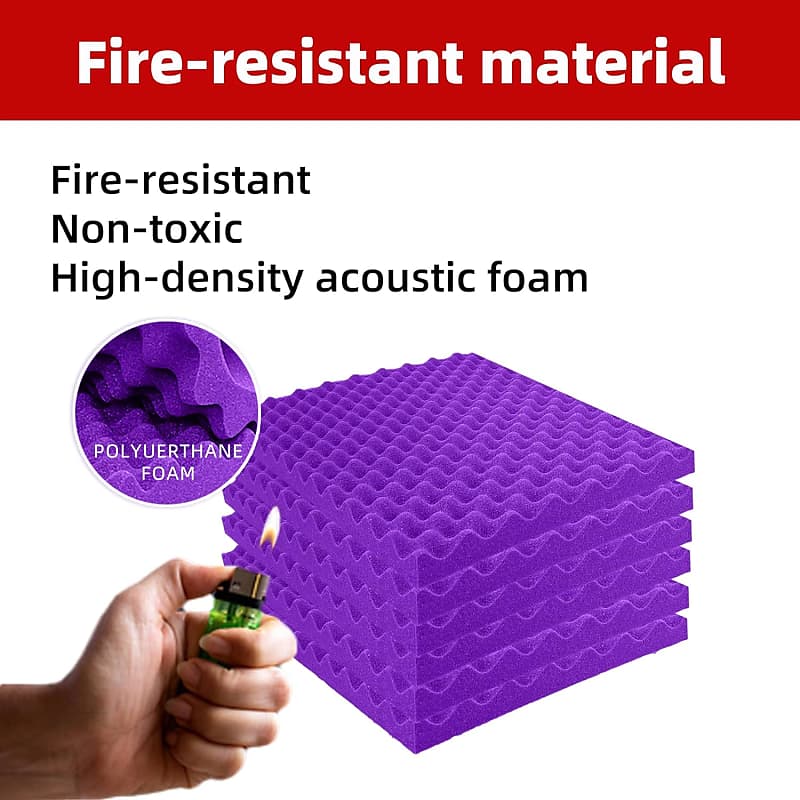 4 Pack Sound Proof Foam Panels, Egg Crate Foam Pad, 48×24×2 Acoustic  Panels Self-Adhesive, High Density Soundproof Wall Panels For Home Studio  Noise & Thermal Insulation?Purple?