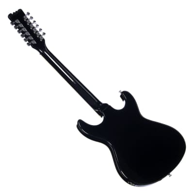 Eastwood Guitars Sidejack 12 DLX - Black and Chrome - Mosrite-inspired 12-string electric guitar - NEW! image 6