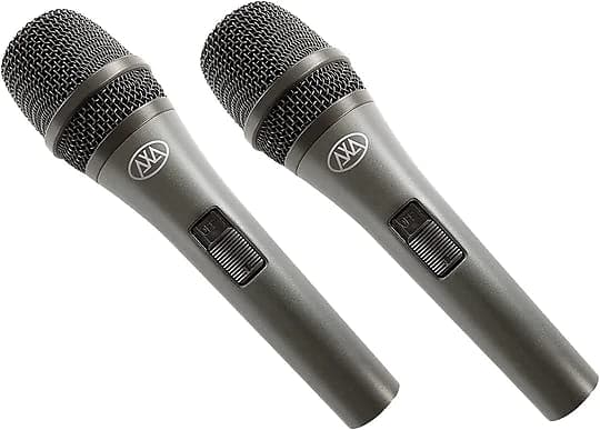 AxcessAbles Dynamic Wired Handheld Microphone with 10ft Mic Cable, On/Off Switch, and a Carry Pouch | Dynamic Singing Microphone | DJ Mic| Mic for Singers |AxcessAbles MC-20 (2-Pack) image 1