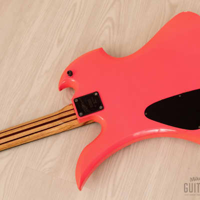 1990 B.C. Rich Mockingbird Bass MB-857S Vintage PJ Bass Pink, Japan image 14