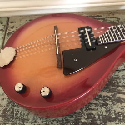 1960s Eko Electric Mandolin  - Cherry Sunburst - Original Bag - VERY Nice image 5