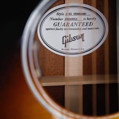 Gibson J-45 Standard Vintage Sunburst Acoustic-Electric Guitar image 6